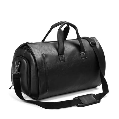 Leather duffel bag